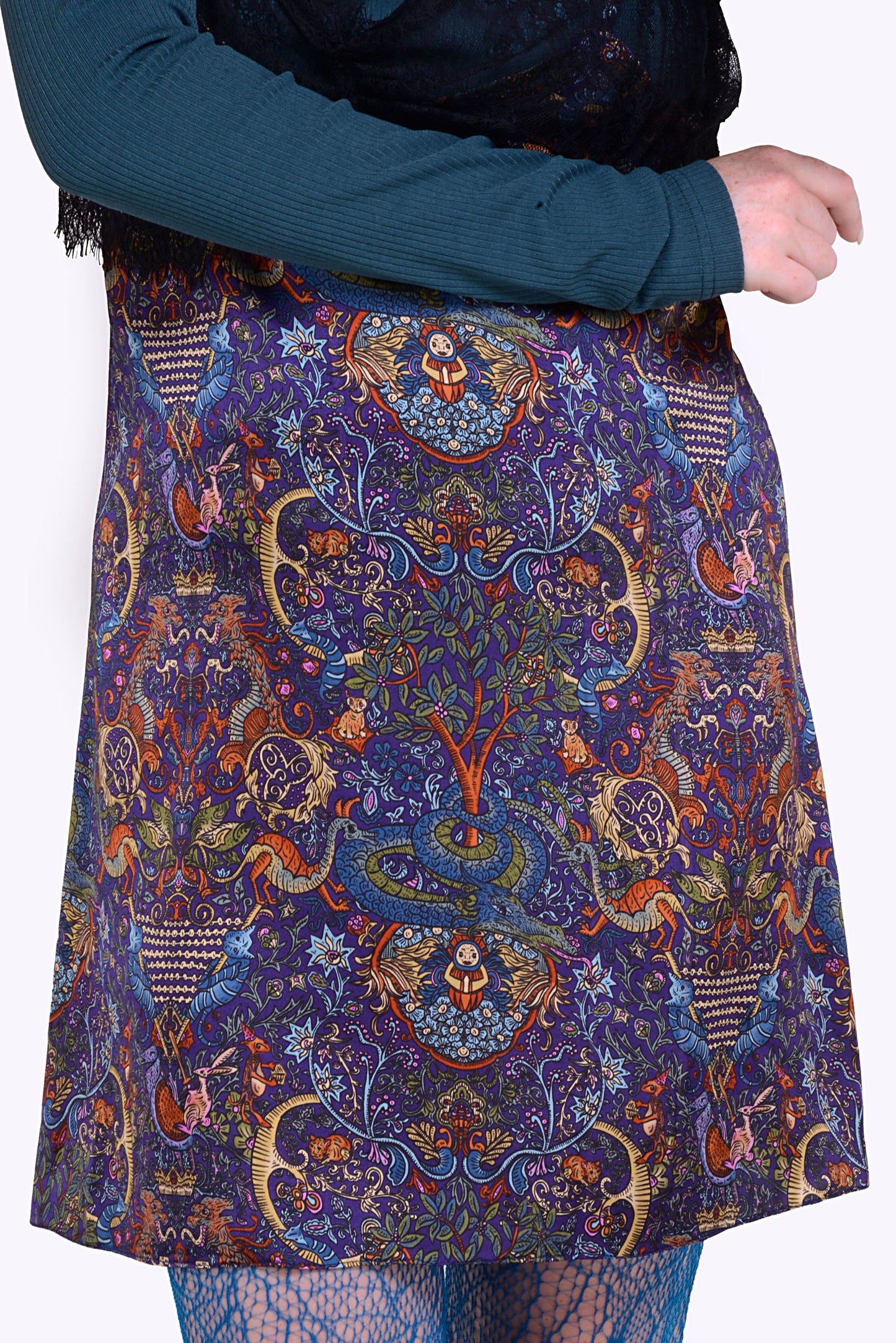 Robe Soleil Silk Devore en rose poussiéreux - réalisée sur commande