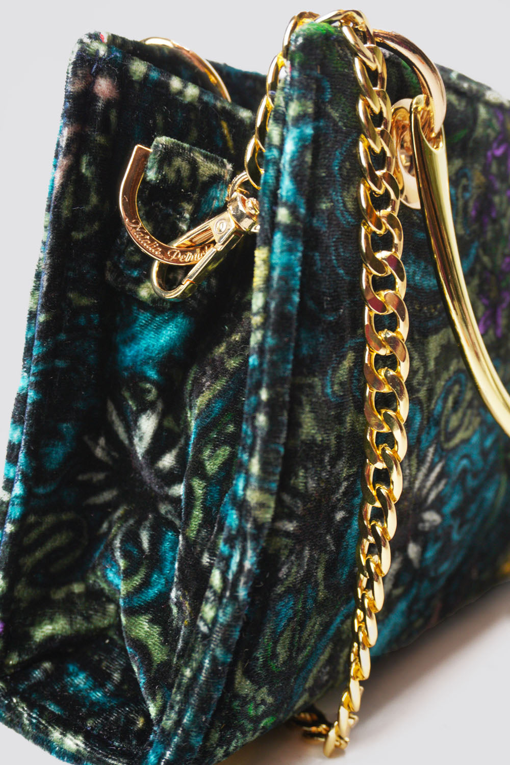 Vivi in DRAGON Print Silk Velvet Crossbody Handbag