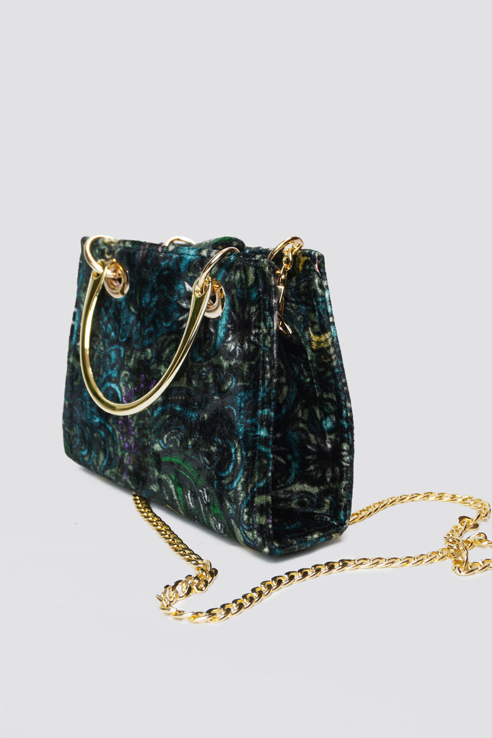 Vivi in DRAGON Print Silk Velvet Crossbody Handbag