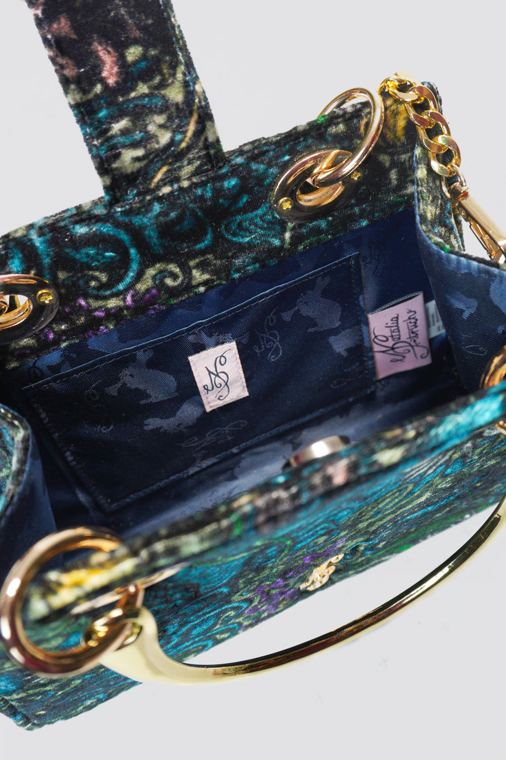 Vivi in DRAGON Print Silk Velvet Crossbody Handbag