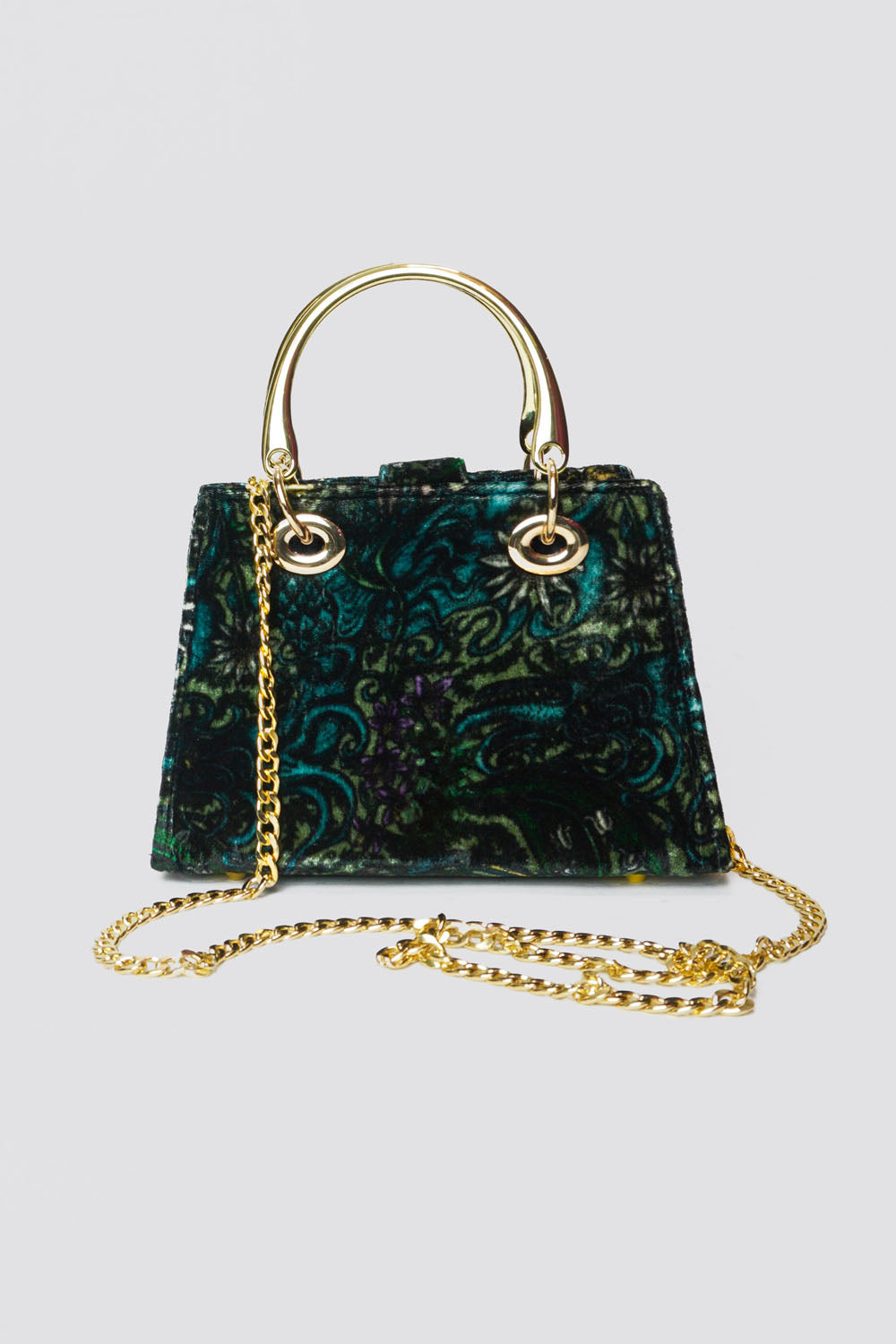 Vivi in DRAGON Print Silk Velvet Crossbody Handbag