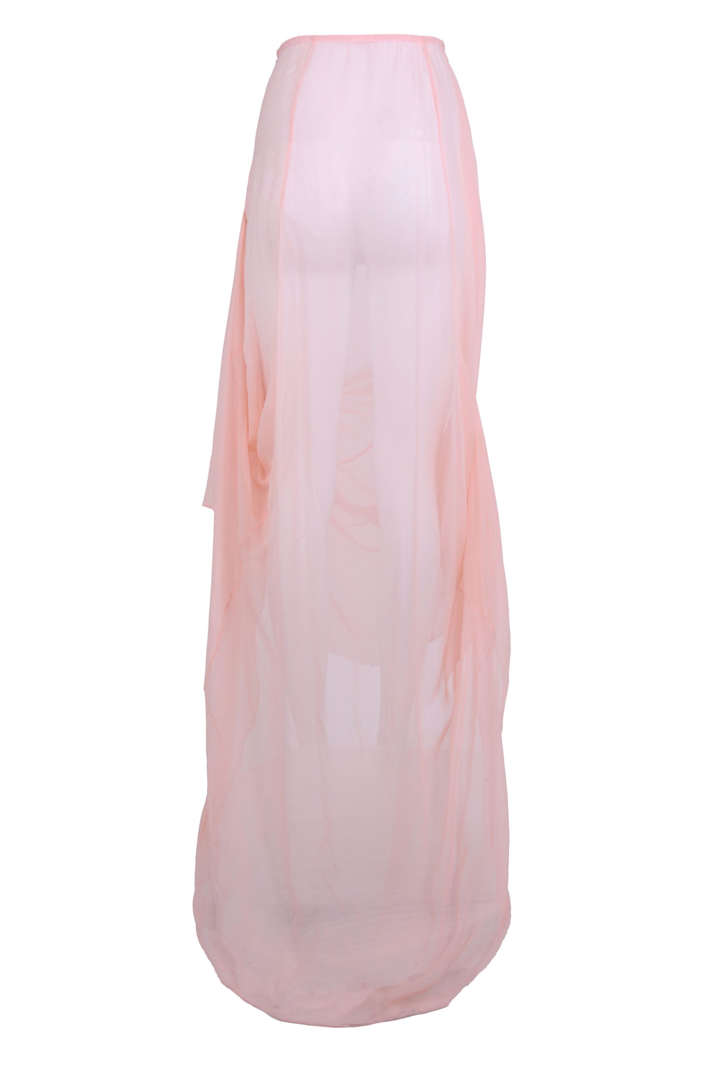 Sonia Silk Chiffon Draped Skirt in Pink - Made To Order