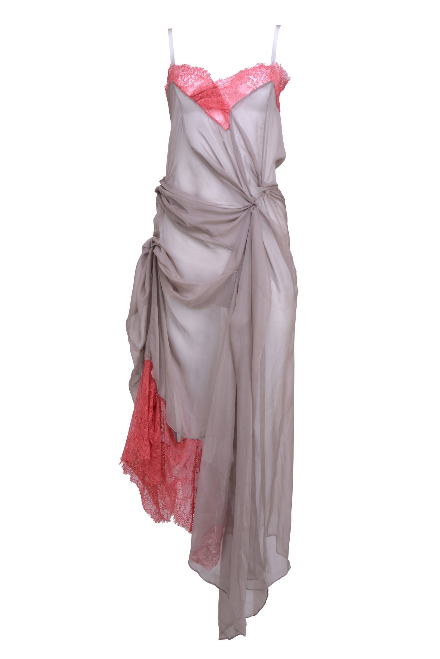 Vianney Chiffon Dress in Gray  - Made To Order