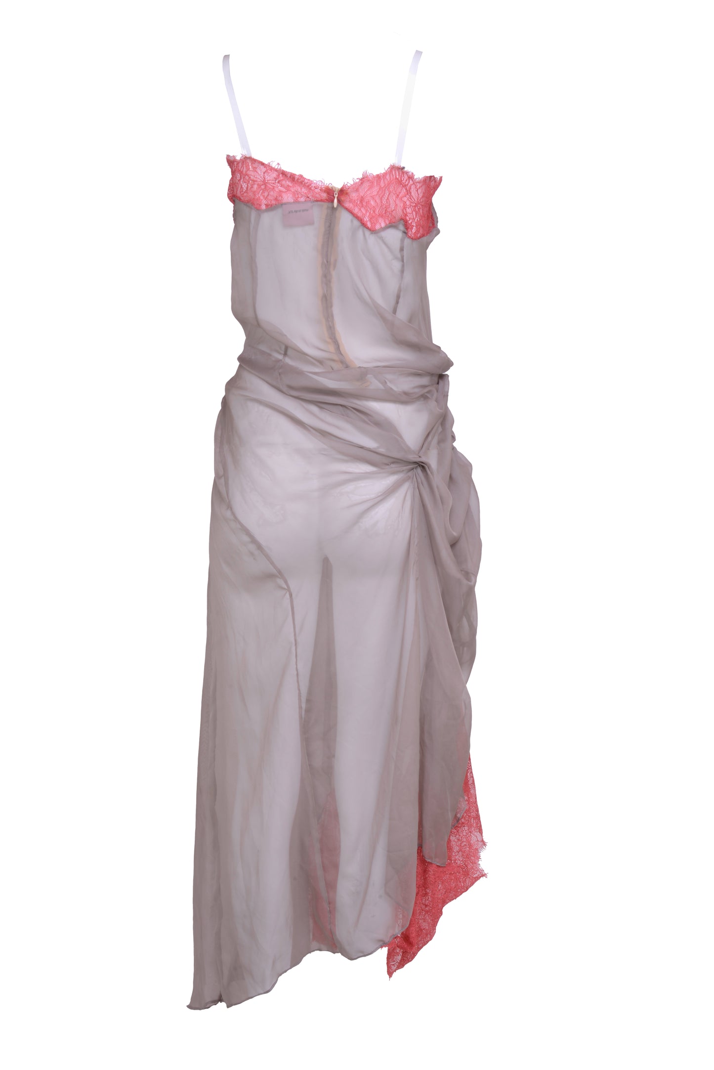 Vianney Chiffon Dress in Gray  - Made To Order