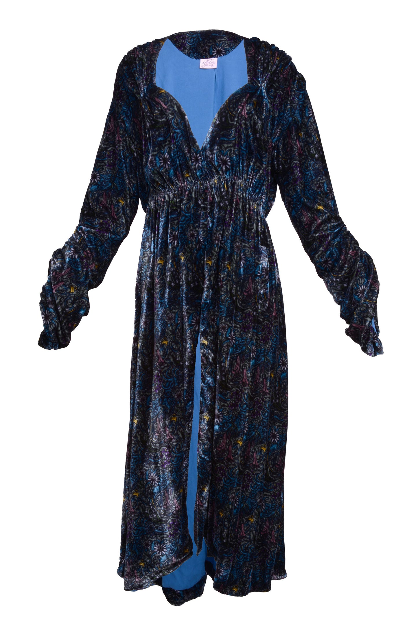 Eleanor Silk Velvet Coat in Dragon Print - Made To Order